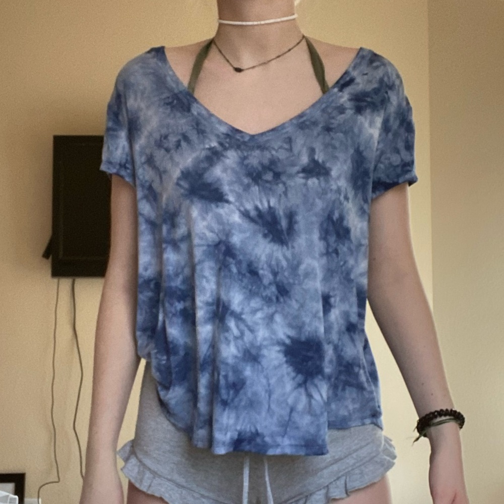American eagle blue tie-dye tee